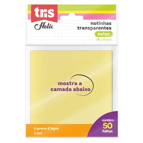 Notas Autoadesivas Transparentes Amarela 50fls Tris