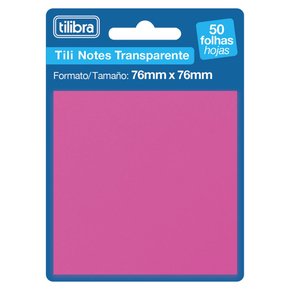 Notas Autoadesivas Transparentes Rosa 50fls Tili Notes Tilibra