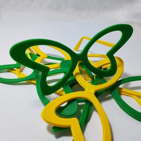 Óculos Borboleta Verde e Amarelo com 10 Unidades Copa Rasul