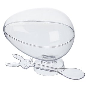 Ovo de Colher Acrílico 250g/350g Transparente C/ Colher FestPlastik