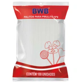 Palitos Para Pirulitos Branco Nº9 100 Unidades Cód.114 BWB