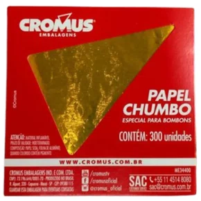 Papel Chumbo Ouro 10Cm X 9,7Cm 300 Unidades Cromus