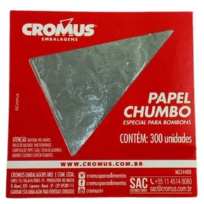 Papel Chumbo Prata 12Cm X 11,8Cm 300 Unidades Cromus