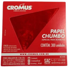 Papel Chumbo Vermelho 10Cm X 9,7Cm 300 Unidades Cromus