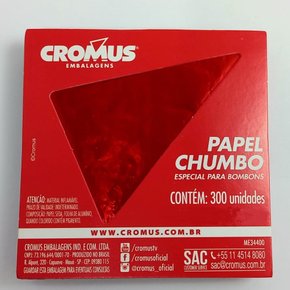 Papel Chumbo Vermelho 8Cm X 7,8Cm 300 Unidades Cromus