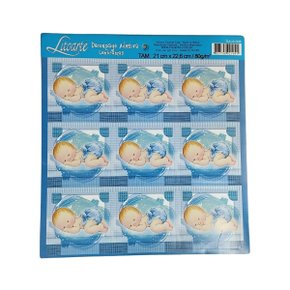 Papel Decoupage Adesiva 01 Unidade Azul Bebê LitoArte