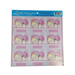 Papel Decoupage Adesiva 01 Unidade Rosa Bebê LitoArte