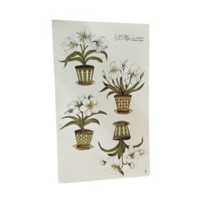 Papel Decoupage Vaso com Flor Branca com 01 Unidade