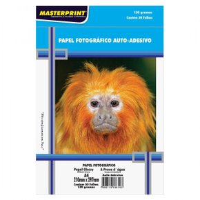 Papel Foto Adesivo A4 130g Masterprint com 50 Folhas
