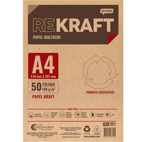 Papel Kraft A-4 180g 50fls Jandaia