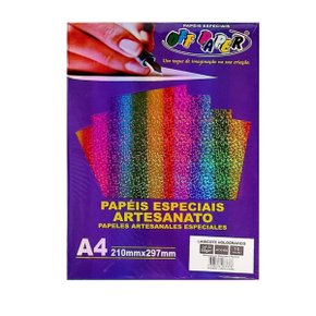 Papel Lamicote Holografico 250g A-4 Off Paper C/ 10 Fls