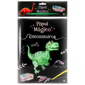 Papel Magico Dinossauros 5 Folhas Preta + Bastão Todolivro