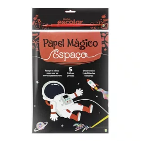 Papel Magico Espaço 5 Folhas Preta + Bastão Todolivro