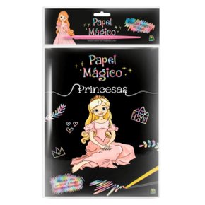 Papel Mágico "Princesas" 5 Folhas Pretas + Bastão Todolivro