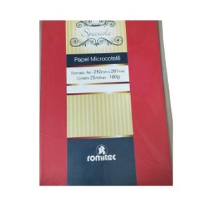 Papel Microcotelê Vermelho 180g Romitec C/ 25