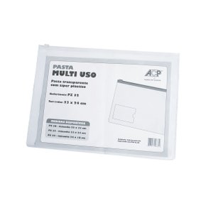 Pasta Multi-Uso Zip Transparente 24x18cm ACP