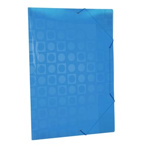 Pasta Plástica Elástica Ofício S/ Lombo Azul Decorada DAC