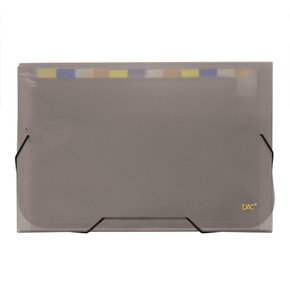 Pasta Sanfonada Plástica Ofício c/ 12 Divisórias Fumê Line DAC