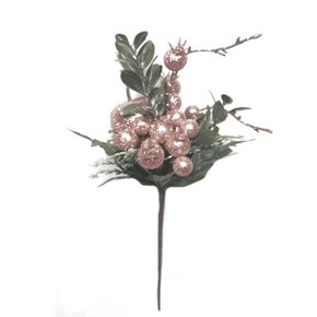 Pick Bolinhas e Maçã Rosê Glitter Galhos Matsumoto