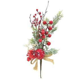 Pick Frutas Vermelhas com Estrela 34x15cm Galhos Matsumoto