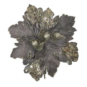 Pick Poinsétia Flor Veludo Fendi 26x32cm Galhos Matsumoto