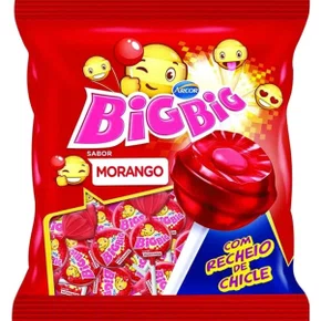 Pirulito Chiclete Big Big Morango C/50un