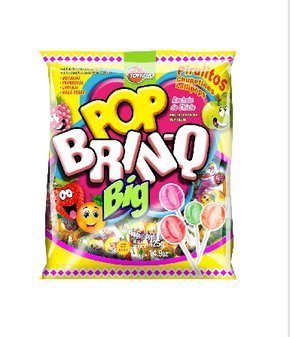 Pirulito Chiclete Big Sortida 425g Pop Brinq Toffano