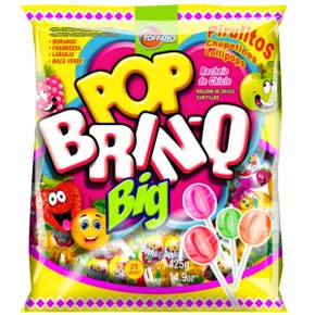 Pirulito Chiclete Big Sortida 425g Pop Brinq Toffano