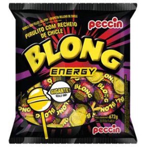 Pirulito Chiclete Blong Energy Peccin - Pacote com 24 Unidades
