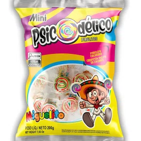 Pirulito Mini Psicodélico Miguelito - Pacote com 50 Unidades