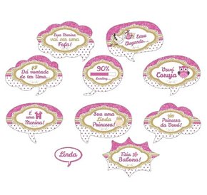 Placa Divertida Bebe Rosa Cod 7018/11 Kaixote 6 Un