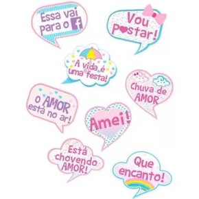 Placa Divertida Chuva De Amor C/ 8un R68589 Piffer