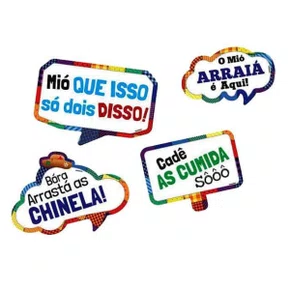 Placa Divertida Festa Junina Kaixote C/ 8un