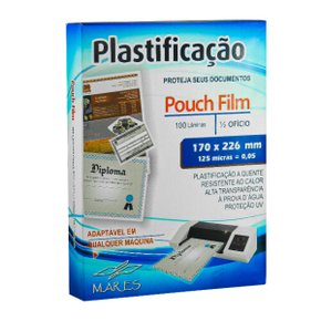Plástico Para Plastificação A4 0,5 Pouch Film Mares C/ 100un