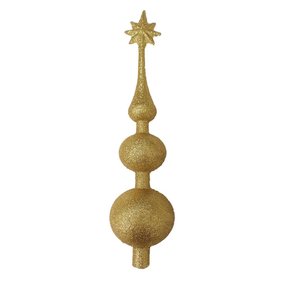 Ponteira de Árvore Ouro com Glitter 34cm Matsumoto