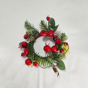 Porta Vela Galhos com Cereja Vermelha 8cm Galhos Matsumoto