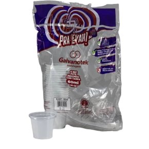Pote 60ml Branco Com Tampa G 697 Com 20 Unidades Galvanotek