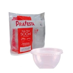 Pote Bowl 500ml C/20 Conjuntos Cristal PraFesta