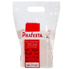 Pote Microondas 250ml Retangular Prafesta 24jgpr