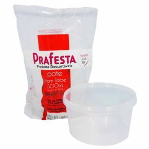 Pote Redondo C/Lacre 500ml C/10 Conjuntos Cristal PraFesta