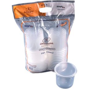 Pote Redondo C/ Tampa 1500ml C/ 20jgs G315/1500  Galvanotek