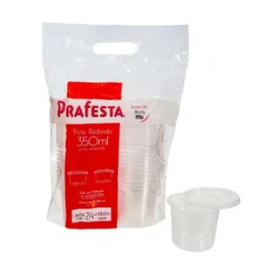 Pote Redondo c/ Tampa 350ml 24un Prafesta