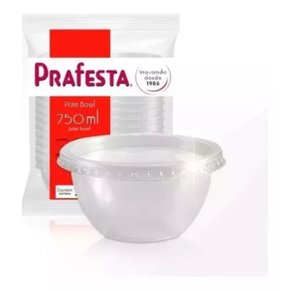 Pote Redondo com Tampa Bowl 750ml Prafesta com 20 Jogos