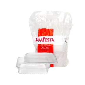Pote Retangular Microondas 750ml C/24un PraFesta