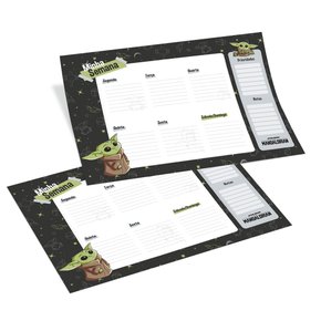 Prancheta Planner Semanal 12fls Mandalorian Star Wars DAC