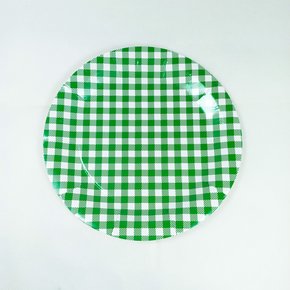 Prato De Papelão Pr18 Xadrez Verde Com 8 Unidades Kaixote