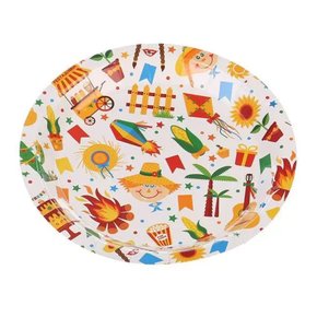 Prato Descartável PR18 C/10 Unidades Junino Silver Plastic