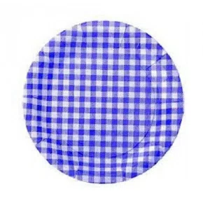 Prato Papelão PR 18 Xadrez Azul C/ 8un Kaixote