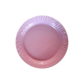 Prato Plástico Pr 15 Rosa Claro com 10 Unidades Lauri Festas