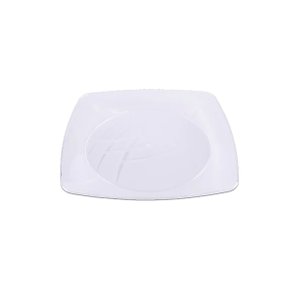 Prato PR 15 Acrílico Quadrado Com 10 Unidades Branco Prafesta